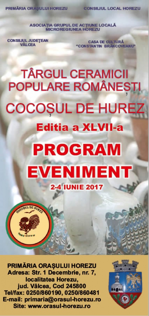 Flyer 1 Târgul ceramicii populare românești „Cocoșul de Hurez” 